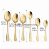 Servis uppsättningar 1 PC Gold Fruit Fork Dinner Knife Dessert Tea Spoon Mirror Cutlary Restaurang Service Tabeller Bland Flatvaror Köksvaror Dhuhi