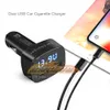 CC372 Dual USB Car Charger Adapter 5V 3.1A 2 Port Car-laddare för Samsung med spänning/temperatur/aktuell digital LED-display