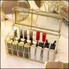 Tissue Boxes Napkins 1 Pcs Cosmetic Storage Box Highend Retro Glass Lipstick European Style Holder L Drop Delivery Home Garden Kit Otj2Z