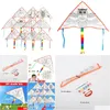 Accessoires de cerf-volant en tissu Polyester Graffiti, jouets de bricolage, vente en gros, Kit créatif de pratique du bon temps, Sport en plein air, cadeau pour enfants, Drop Dh4S2