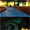 庭の飾り100pcs暗い小石の庭園の輝く光る星パス水族館の風景装飾石ドロップデリバリーP dhabw