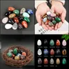 Stone Natural Crystal Egg Ornaments Quartz Healing Crystals Energy Reiki Gem Living Room Decoration Drop Delivery Jewelry Dhbez