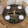 Tabela de mesa Vikings à prova d'água Ragnar Lothbrok TV Series Cover Yggdrasil Tree of Life Backing Edge Toel para piquenique