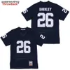 Lågpris Men 26 Saquon Barkley Jersey White Navy Blue College Football Jerseys sydd Hight Qualit