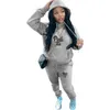 women Tracksuits letter printed Pullover Hooded Solid Color Hoodie Suit Spring And Autumn Thickened Sportswear 20 colors