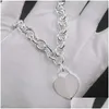 Pendant Necklaces S925 Sterling Sier Necklace For Women Classic Heartshaped Charm Chain Luxury Brand Jewelry Q0603 Drop Delivery Pend Dhayx