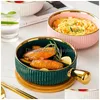 Bowls Ceramic Baking Bowl With Handle Nordic Phnom Penh Fruit Salad Home Dining Table Drop Delivery Garden Kitchen Bar Dinnerware Dhh2M
