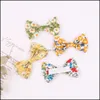 H￥rtillbeh￶r 2.8Inch Bows Nylon Baby Headband Floral Prints Bow Clips For Kids Barrettes Girls Drop Delivery Maternity DH89T