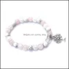 Braccialetti con ciondoli Charms con albero di mele Bracciale Chakra Bianco Rosa Perline di pietra Donna Uomo Amante Energia Buddha Regalo di gioielli di Natale Drop D Dh6Re