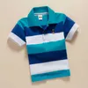 Kids Boys 1-15 Ages Multi Style Fashion Summer Cotton Short Sleeve Toddler Pattern Strip Polo Shirt Cute T-shirt 2Pcs Wholesale