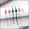 Charm Bracelets Fashion Crystal Quartz Druzy Colorf Natural Stone Rope Bangles For Women Summer Beach Jewelry Gifts Drop Delivery 9136641
