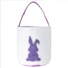 Easter Bunny Basket Hucket Sequines fyllda v￤skor Diy Tail Rabbit Ears Cartoon Canvas Storage Bag Cylinder Eggs Presentv￤ska barn Candy Totes Handv￤skor BC227