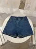 Damenjeans Designer G Neue hohe Taille dünne Metall-Doppelknopftasche Denim-Shorts mit weitem Bein für Frauen 9NKZ X2ZY