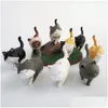 Miniatury zabawki 9 szt. Urocze mini animacja PCV Model Cat Doll Figurs TOBS Creative Indywidualność Ozdoby ręczne