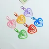 Renkli içi boş kalp kolye anahtarlık moda aşk akrilik anahtar zincirler kulaklık kasa takılar çanta süsleme araba anahtarlık aksesuarları
