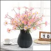 Couronnes de fleurs décoratives 5 têtes soie artificielle faux bouquet de marguerite fête de mariage maison tombe décor livraison directe jardin festif S Otrvd