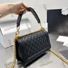 Frankrijk dames klassieke flap sac boy tassen kaviaar lederen kalfsleer echte lederen wilde handgreep bakken schouderband met letter verstelbare crossbody gewatteerde handtas 25 cm 25 cm