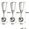 Colheres de sorvete de colher de sorvete ferramentas de cozinha 3 tamanho de aço inoxidável alça de mola de mola mash batata bola de melancia bola de acessórios domésticos gota de dhzuu