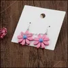 Dangle Chandelier Korean Daisy Flower Long Acrylic Earrings Sweet Style Resin For Women Summer Design Jewelry Wholesale Drop Delive Ot0Z8
