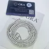 Nowa moda 3 mm 16-24 cala 925 Srebrny Bling Moissanite Diamentowy łańcuch tenisowy Bransoletka dla kobiet