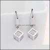 Charm Nehzy 925 Sterling Sier Earrings Jewelry High Quality Retro Simple Hollow Square Super Flash Zircon 371 B3 Drop Delivery Otje9