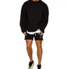 Ensembles de course Muscle Fitness mode sport costume d'entraînement pull Sweatershirt hommes ensemble short et haut ample à manches longues