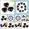 Stone Natural 25mm Nonporous Heart Black Onyx Chakra Healing Guides Meditation Ornament Jewelry Accessory Drop Delivery Dhgaj