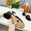 Lyxdesigner G Sandaler Fashion Ggity Flat Slides Sandal Woman Heel Shoes Flip-Flops Slippers L￤der Sandal Women SDGSD