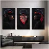 Paintings 3 Monkeys Wise Cool Poster Canvas Prints Wall Painting Art For Living Room Animal Pictures Modern Home Decorations Drop De Dhdwv