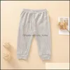 Broek Kids Baby Pocket Solid Colors Elastische peuter jongens kleding baby meisjes casual outfits vrijetijdsuitvoering bebe drop levering dh5s9