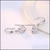 Charme Nehzy 925 Sterling Sier Boucles D'oreilles Bijoux De Haute Qualité Rétro Simple Creux Carré Super Flash Zircon 371 B3 Drop Delivery Otje9