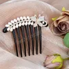 Strass haarkam voor vrouwen imitatie parel haarspelden meisje vintage haarspeld trouwfeest hoofddeksels mode haaraccessoires