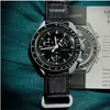 ムーンメンズウォッチフル機能Quarz Chronograph Bioceramic Watch Luxury Designer Watch