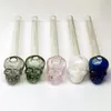 Oil Burner Big Pipes Glass Tube Nails Smoking Pipes 14cm skull Clear/Colourful