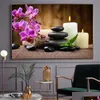 Peintures Moderne Mur Art Spa Pierres Zen Toile Peinture Bougies Orc Fleur Affiche Photos Pour Salle De Bain Décor Maison Cuadros Drop Del DH40Z