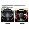 For Ford Mustang GT 2015-2019 Hand-stitched Black Suede Red Leather Anti-slip Car Steering Wheel Cover