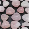 Stone Natural Heart 25mm 30mm Rose Quartz Yoga Meditation Energy Pärla för chakra läkande dekoration Drop Delivery Jewelry Dhraf