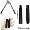 6.5" Inch to 9" Inch Tactical Bipod Adjustable Extension grip Quick Detach Picatinny Mount Hunting with Spikes/Extension Legs V8-Legs-Black