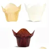 Stampi da forno Mod Lotus Carta Cupcake Fodere per muffin Tazza pergamena Involucri resistenti al grasso per matrimoni Compleanno Consegna a domicilio Dh6Fv