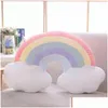 Party Favor Nordic Cute Cartoon Girl Heart Rainbow Pillow Sofa Cushion Decoration Pillows Childrens Room Drop Delivery Home Garden F DHSHV