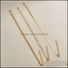 Anklets 3Pcs/Set Gold Color Simple Chains For Women Foot Leg Chain Ankle Beach Bracelets Jewelry Accessories 180 W2 Drop Delivery Ot972