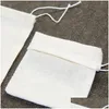 Depolama Çantaları Toptan Taşınabilir 100pc 8x10cm Pamuk Muslin Yeniden Kullanılabilir DString Paketleme Banyosu Sabun Filtre Çay Bırak Teslimat GA DH5Z4