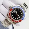 Men Watches Automatic Mechanical Movement Watch high qulaity Red/blue Cermaic bezel designer Wristwatches reloj Left hand dress