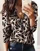 Kadın Örgü Tees Tişört 2023 Bayan Tasarımcı Giyim Şık Bluz Baskı Fermuarı Uzun Kollu Yeni Sıradan Bayanlar Top Sweatshirts 3Woqg