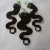 2023 Nouveau Genius Qualité Extensions de cheveux brésiliens micro boucle anneau vierge remy cheveux corps ondulés 1 gramme brin 300 brins Lot