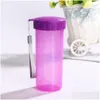 Vattenflaskor Portable Light Weight Practical Plastic Cup Drinking Bottle For Outdoor Sports Transparent Handy Drop Delivery Home GA DHYEP