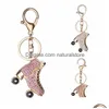 Keychains colhedores DHS Keyring bolsa de charme de charme de pendente Pingente Roller patins Sapato diamante Keychain Key Chain Women Girl Gift Dhlky