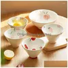 Bowls Japanese 5Inch Ceramic Tableware Rice Soup Bowl Commercial Hat Home Restaurant Kitchen Cute Dinner Ware 1Pc Drop Delivery Gard Dhypa