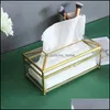 Tissue Boxes Napkins 1 Pcs Cosmetic Storage Box Highend Retro Glass Lipstick European Style Holder L Drop Delivery Home Garden Kit Otj2Z