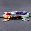 SN1547 Strand New Design 7 Different Chakra Bracelet Natural Gemstone Womens Yoga Wrist Mala Handmade Buddha Jewelry